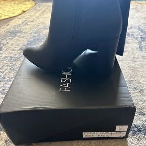 Fashion Nova Black Heeled Boots